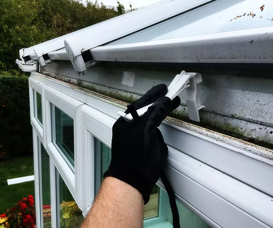 Conservatory gutter replacement in Mansfield